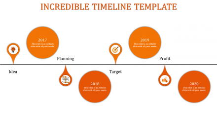 Timeline Template PPT With Ball Shape Presentation