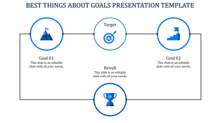 Impressive Goals Presentation Template With Blue Icons