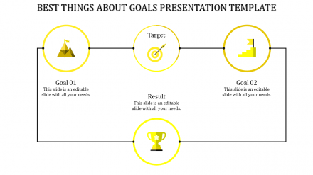 Creative Goals Presentation Template-Yellow Color Icons