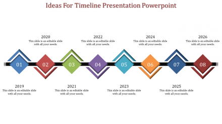 Attractive Timeline Presentation PowerPoint In Multicolor