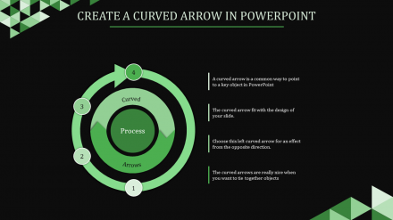 Create A Curved Arrow In PowerPoint With Dark Background