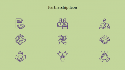 Attractive Partnership Icon PPT Slide Template Design