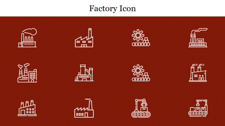 Engaging Factory Icon PowerPoint Template Presentation