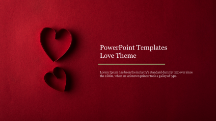 Free - Attractive Free PowerPoint Templates Love Theme Slide