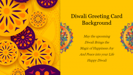 Amazing Diwali Greeting Card Background PowerPoint
