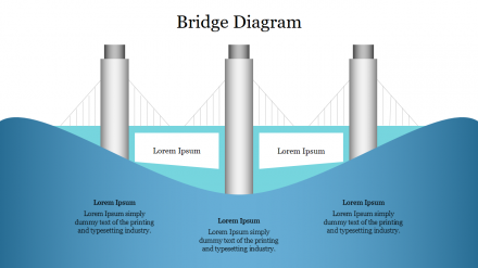 Infographics Bridge Diagram Presentation PPT Slide Template
