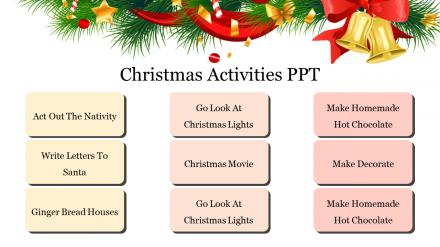 Beautiful Christmas Activities PPT Presentation Slide