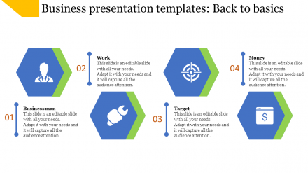Hexagonal Model Business Presentation PPT Template 