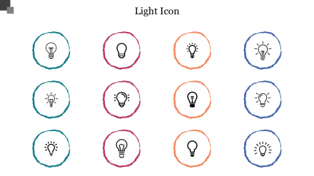 Creative Light Icon PowerPoint Presentation Template