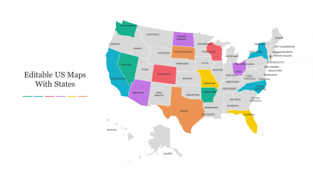 Free - Editable US Maps With States Presentation Template