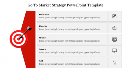 Free - Five Noded Go To Market Strategy PowerPoint Template
