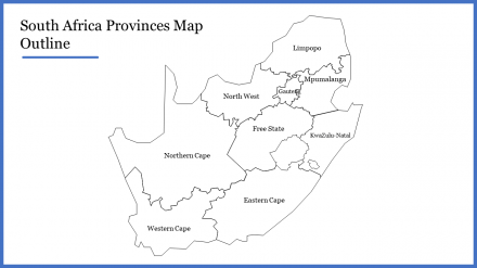 Creative South Africa Provinces Map Outline For Presentation