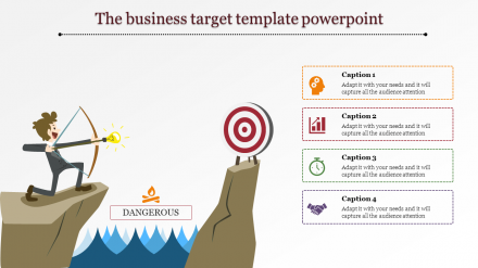 Free - Target Template PowerPoint With Clipart Design Slides