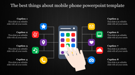 Mobile Phone Powerpoint Template - Dark Back Ground