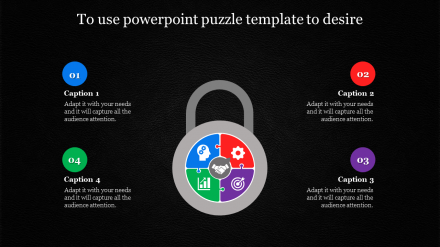  Security Powerpoint Puzzle Template With Dark Background	