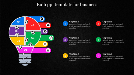 Bright Bulb PowerPoint Template - Puzzle Icons Presentation