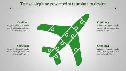 Airplane PowerPoint Template - Puzzle Shaped Presentation