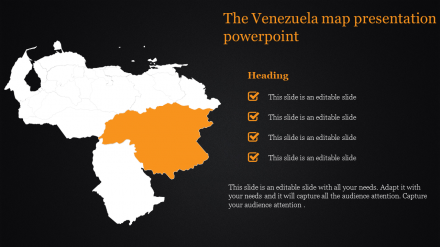 Venezuela PowerPoint Presentation Template - Map Slide