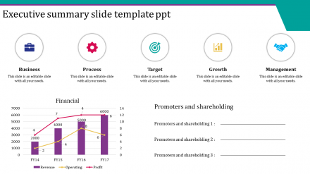 Brief Executive Summary Slide Template For PowerPoint