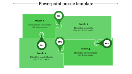 Innovative Puzzle PPT Template With Green Color Puzzle