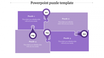 Modern Puzzle PPT Template With Purple Color Puzzle