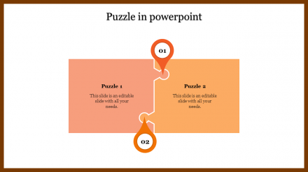 Impressive Puzzle PPT Template Presentation-Orange Color