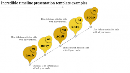 Simple Timeline Presentation Template With Five Node