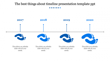 Awesome Timeline Presentation Template PPT-Blue Color