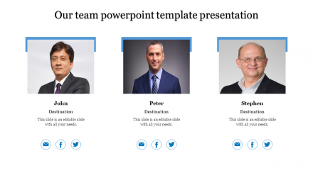A Three Noded Our Team Powerpoint Template