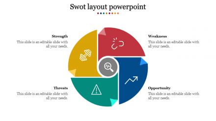 Innovative SWOT Layout PowerPoint PPT Slides Presentation