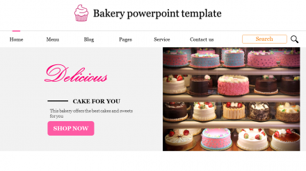 A Six Noded Bakery PowerPoint Template Presentation