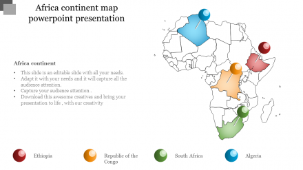 Africa Continent Map PowerPoint Presentation Template