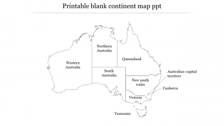 Best Printable Blank Continent Map PPT Presentation