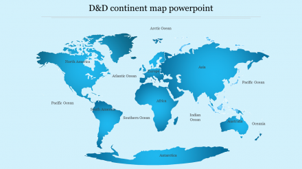 DD Continent Map PowerPoint Template Presentations