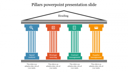 Simple Pillars PowerPoint Presentation Slide Design