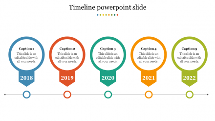 Free - Elegant Timeline PowerPoint Slide In Multicolor Slide