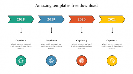 Amazing Templates Free Download - Multi-Color Timeline