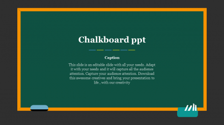 Chalkboard PPT PowerPoint Template With Single Node