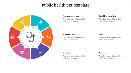 Amazing Public Health PPT Template With Four Nodes