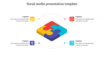 Free Social Media Presentation Template  Puzzle Diagram