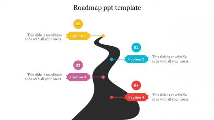 Innovative Roadmap PPT Template Free Download-4 Node
