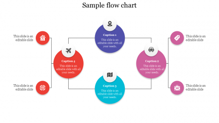 Multicolor Sample Flow Chart PowerPoint Presentation