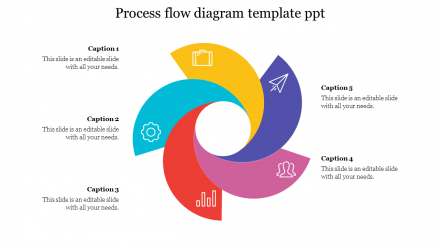 Attractive Process Flow Diagram Template PPT Slides