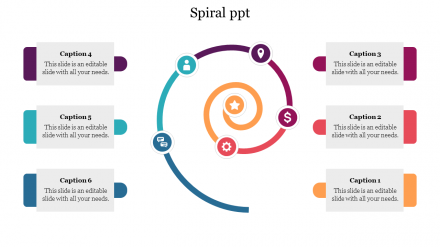 Creative Spiral PPT Background Slide Template Design