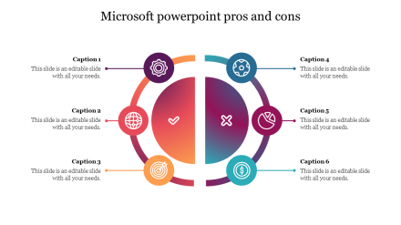 Amazing Microsoft PowerPoint Pros And Cons Template