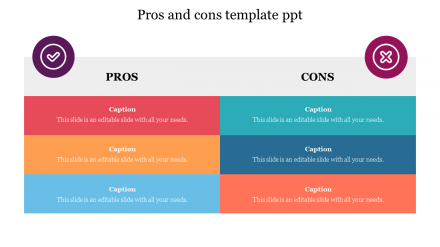 Amazing Free Pros And Cons Template PPT Presentation