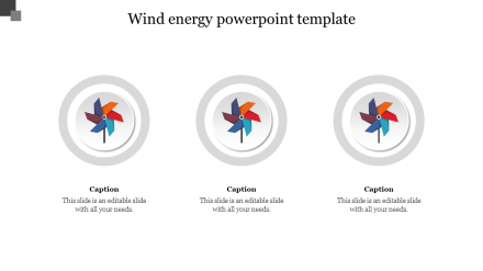 Editable Wind Energy PowerPoint Template With Three Nodes
