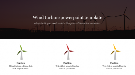 Simple Wind Turbine PowerPoint Template Presentation
