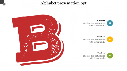 Shop An Effective B Alphabet Presentation PPT Template