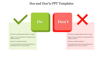 Creative Dos And Don'ts PPT Templates Presentation Slides